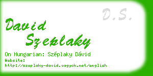 david szeplaky business card
