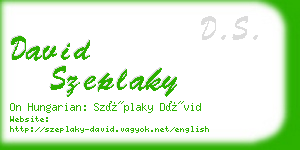 david szeplaky business card